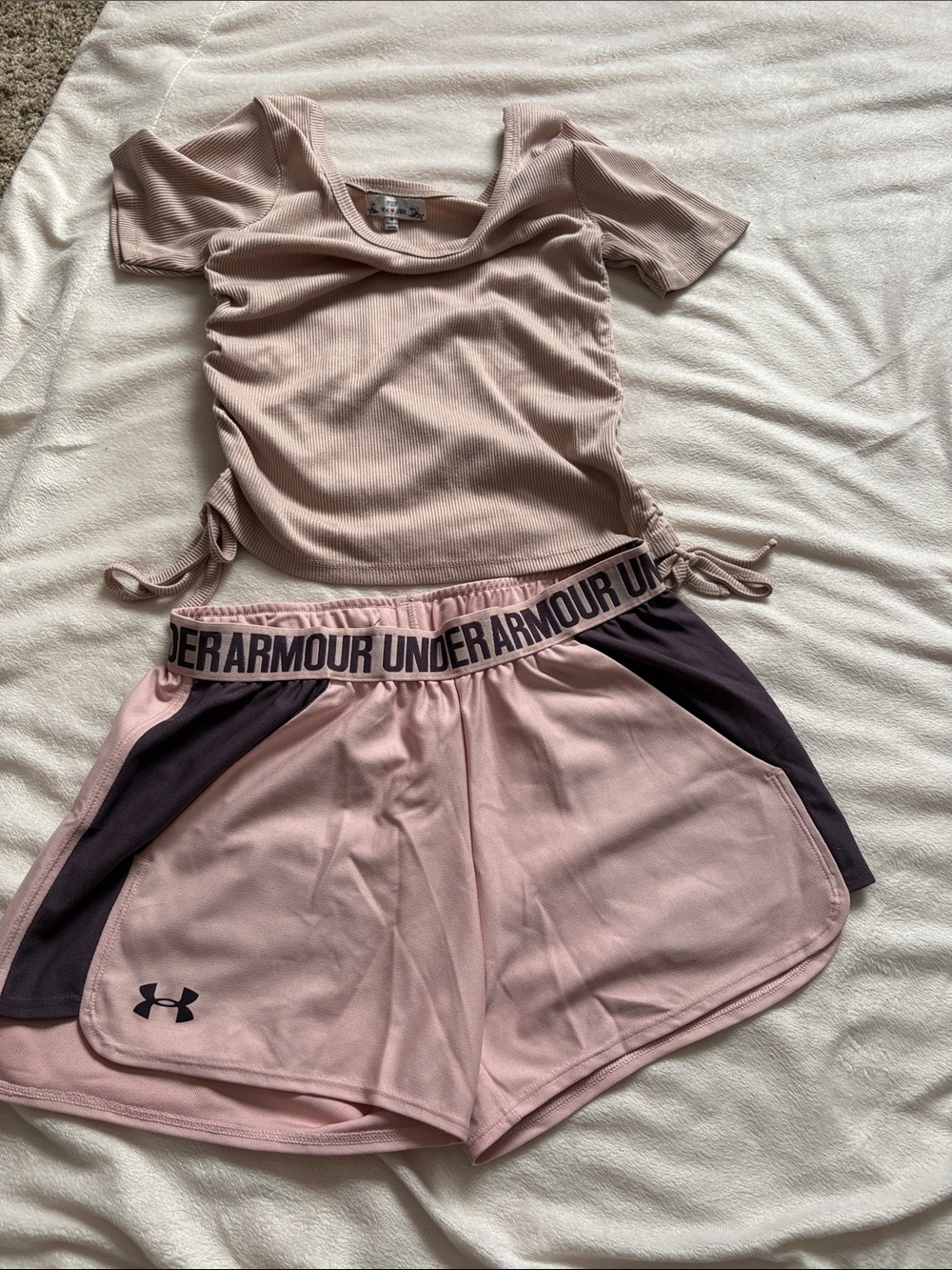 Under Armour Pink Athletic Shorts small petite child